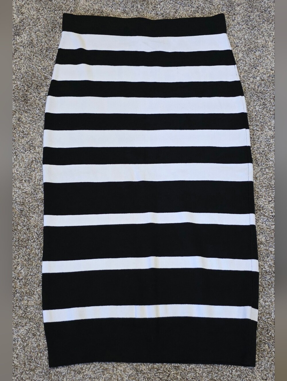 Black & White Striped Pencil Skirt